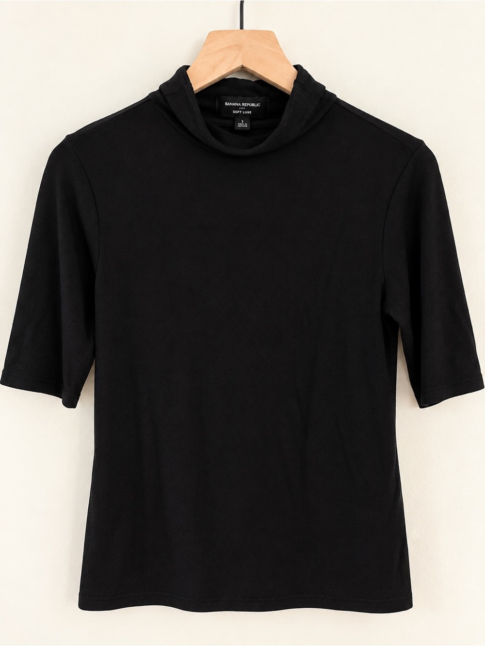 Banana Republic Soft Luxe Black Mock Neck Top